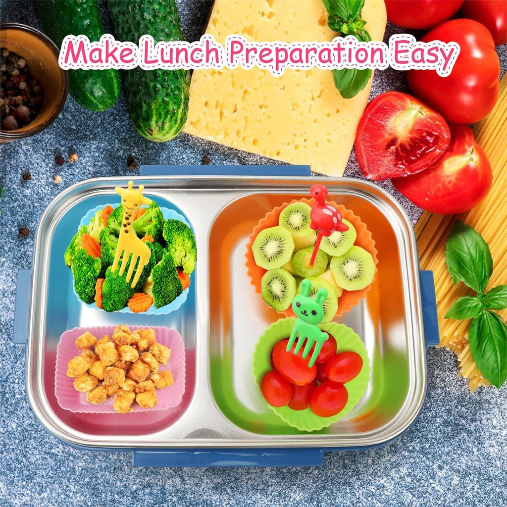100 Pcs Silicone Lunch Box Dividers for Kids Lunch Accessories Set