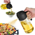 16 Oz Oil Dispenser Bottle for Kitchen - 2 in 1 Olive Oil Dispenser and Oil Sprayer - 470Ml Olive Oil Bottle