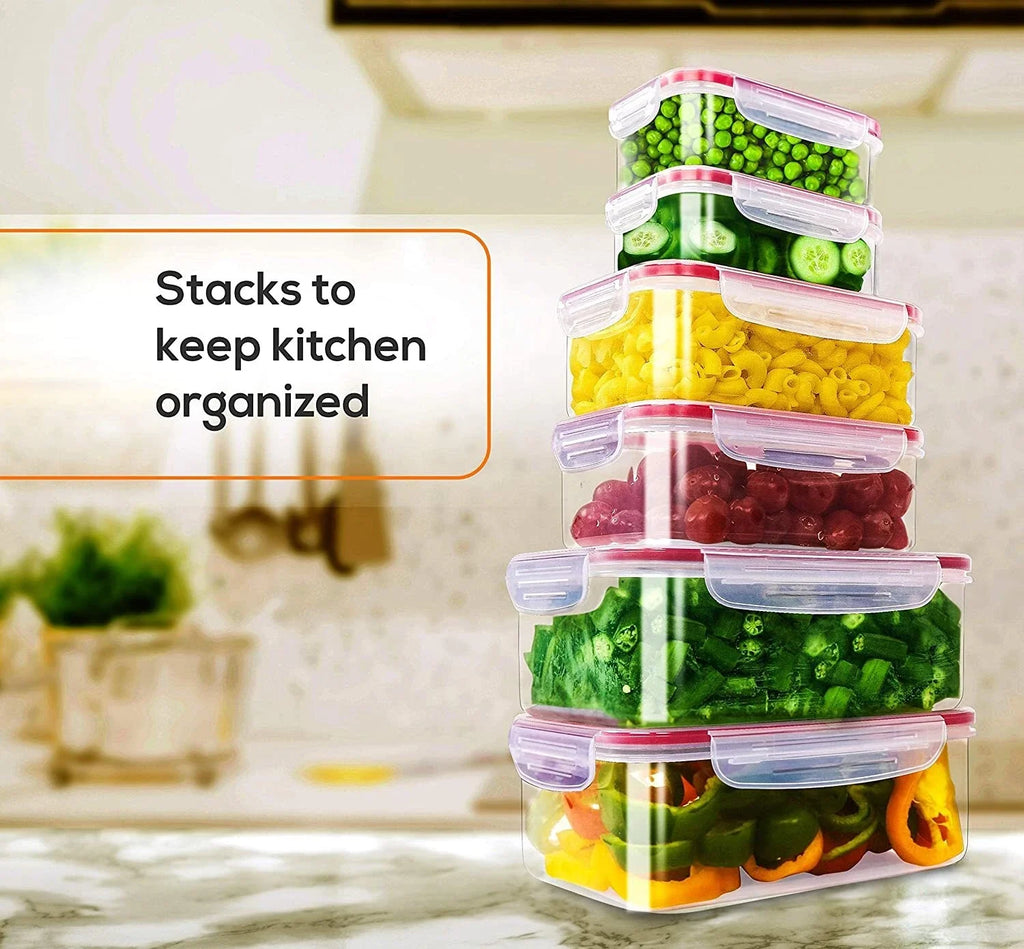24 Pieces Plastic Food Containers set