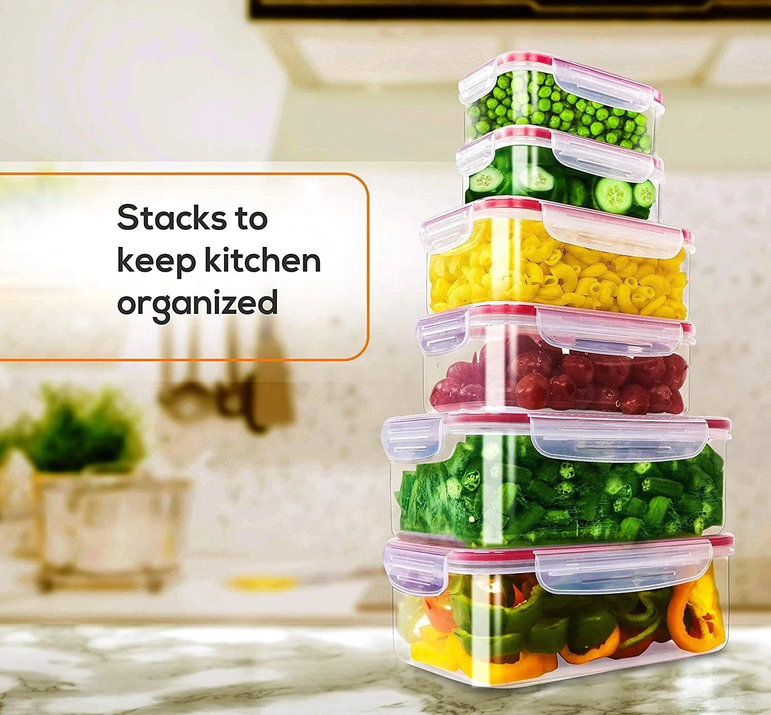 24 Pieces Plastic Food Containers set