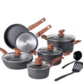 12 Piece Granite Coated, Nonstick Pots and Pans Cookware Set